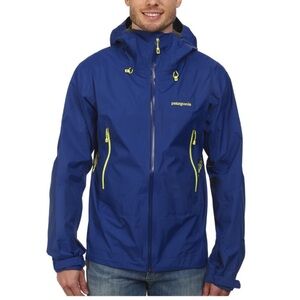 Patagonia Men's Supercell Gore-Tex Paclite Blue Yellow Zip up Raincoat sz large